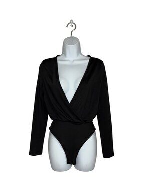 Sz.S*SHEIN*Black Long-Sleeve Bodysuit--Open Back